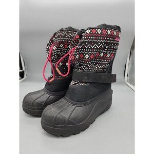 COLUMBIA Black / Pink Youth Kids Winter Snow Boots BY1298-011 Size 4 / 35